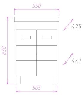 Напольная тумба под раковину Onika Балтика-Квадро 105521 55см белый